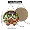 Gingerbread Man Cabin Theme Round Wooden Hanging Plaque Natural Solid Wood Texture Winter Festive Wall Sign Home Xmas Party Holiday Decor