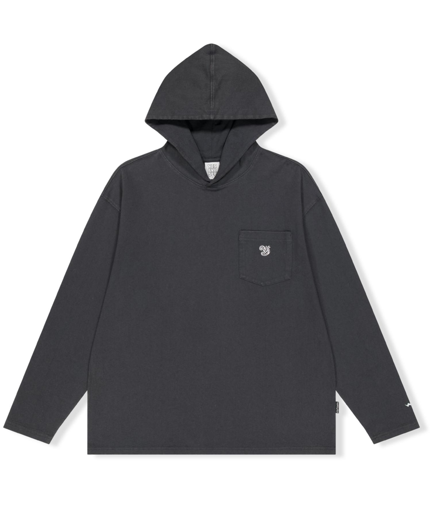 Yes Ic Y.E.S Washed Single Hoodie Charcoal L