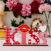 Wooden Art Craft Love Wood Knot Ornament LOVE KISS Wooden Letter Ornaments  Couple Atmosphere Decor
