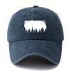 Printed White Forest Baseball Cap, Fashionable and Versatile, Outdoor Sun Protection, Duckbill Cap, Vacation, Travel, Camping