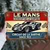 Racing Car Retro Style Metal Decorative Painting for Garage Room Decor