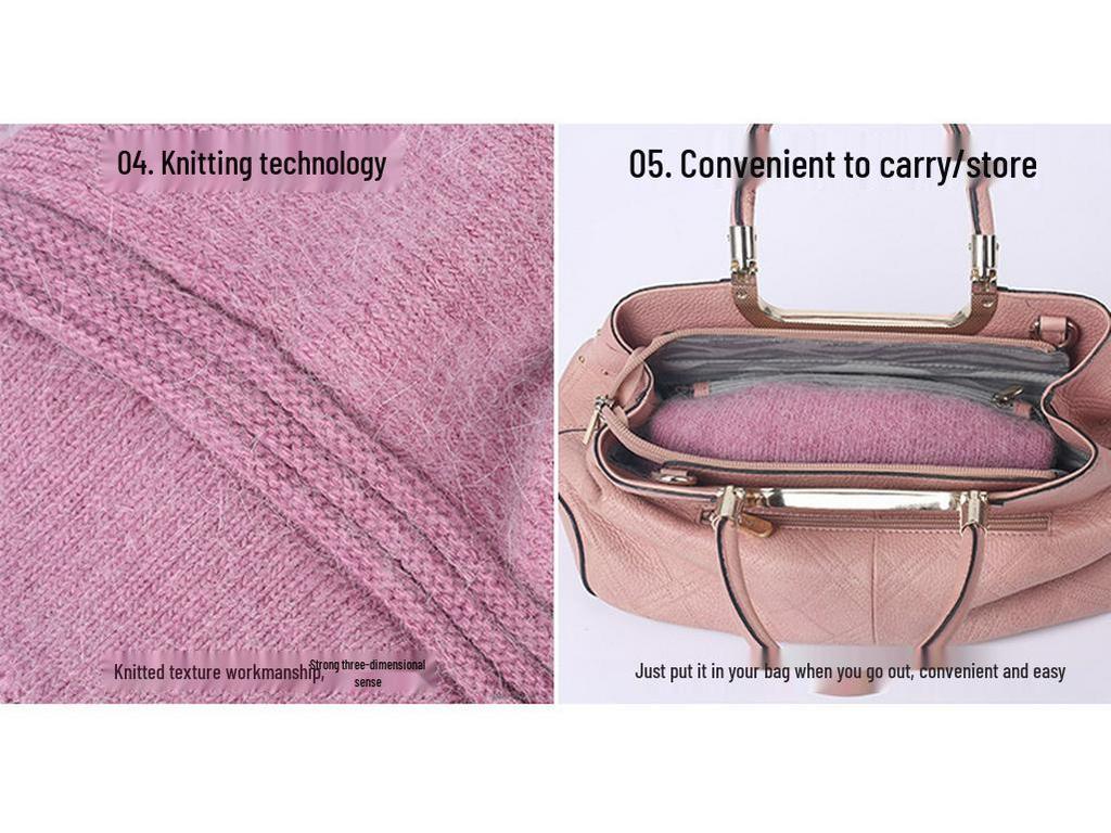 Women's Thick Velvet-Lined Rabbit Fur Knit Beret for Autumn/Winter: Korean Style with Ear Protection