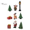 Miniature Christmas Characters for Craft 3 Pcs Figurines, Mini Resin Santa Tree Elk Gift Creative Box Fillers Figures Micro Landscape, Fairy