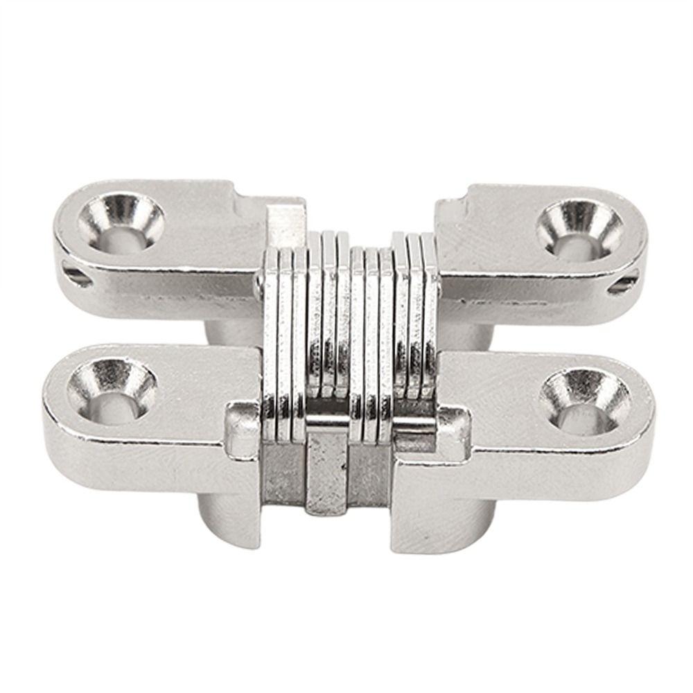 2pcs Easy-Install Concealed Hinge Compact Cross Hinge Durable Hidden Hinge  Secret Bathroom Doors