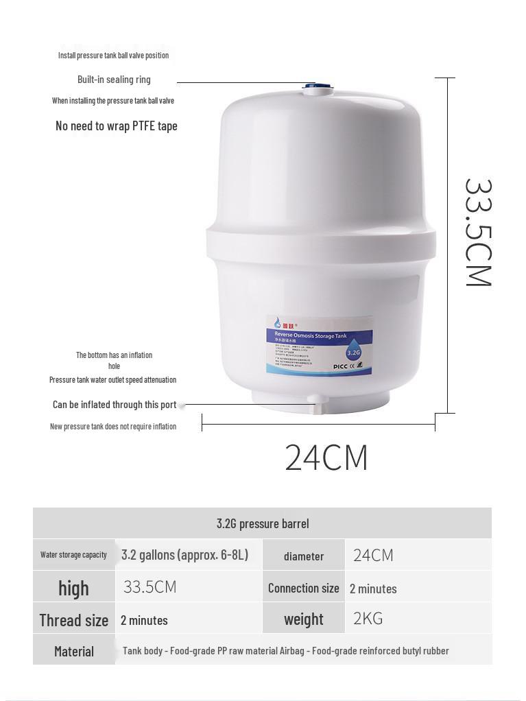 Home & Commercial Pressure Tank Water Purifier: 3.2G to 20G Direct Drinking Storage & Accessories
