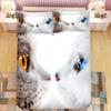 Super Cute Kitten Kawaii Girl Comfortable Duvet Quilt Cover Pillowcase Bedding Set Children Bedroom Decoration Home Textile