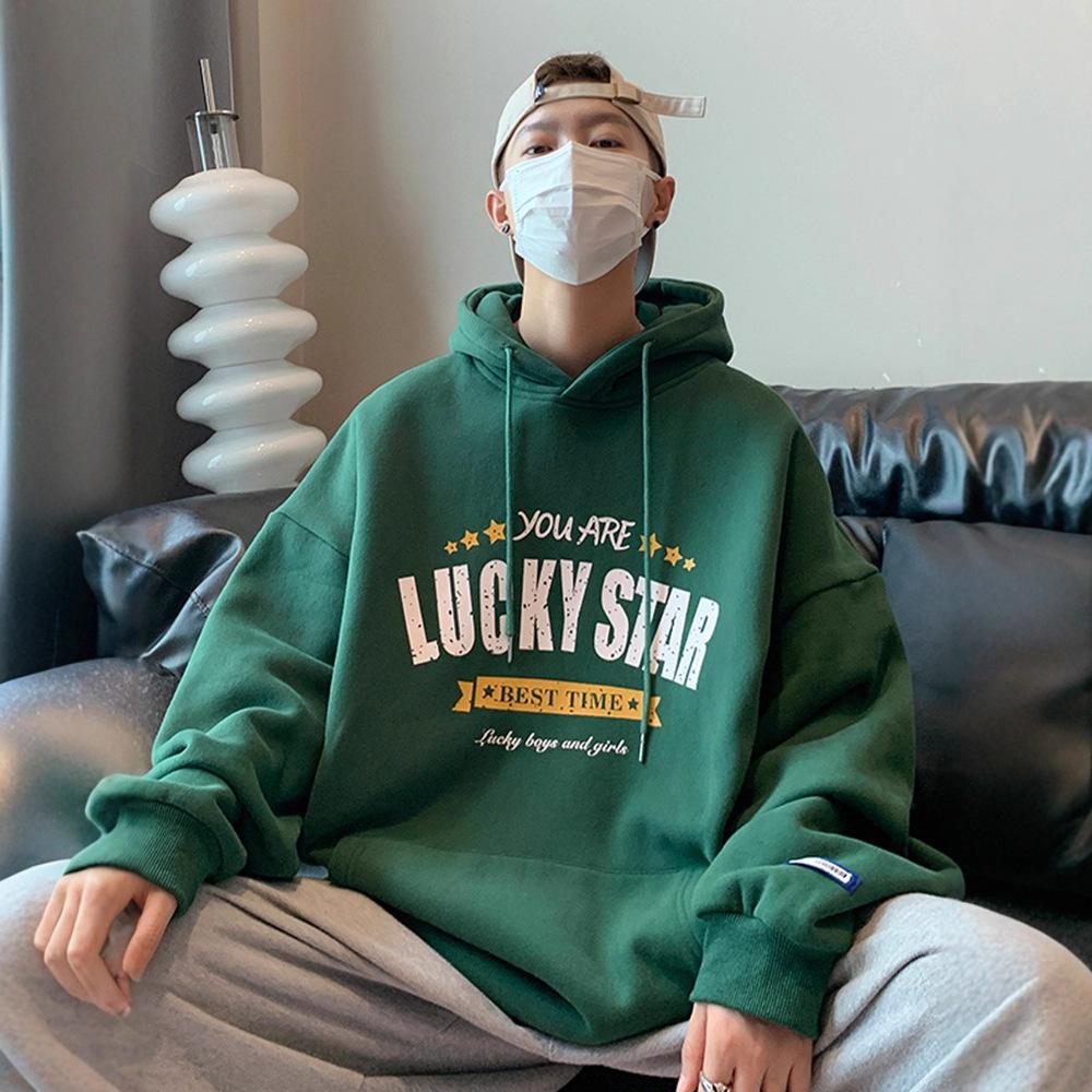 

Толстовка с капюшоном, трендовый бренд в американском ретро-стиле, осенне-зимняя, бархатная, утепленная, куртка для мальчиков 5XL темно-зеленого