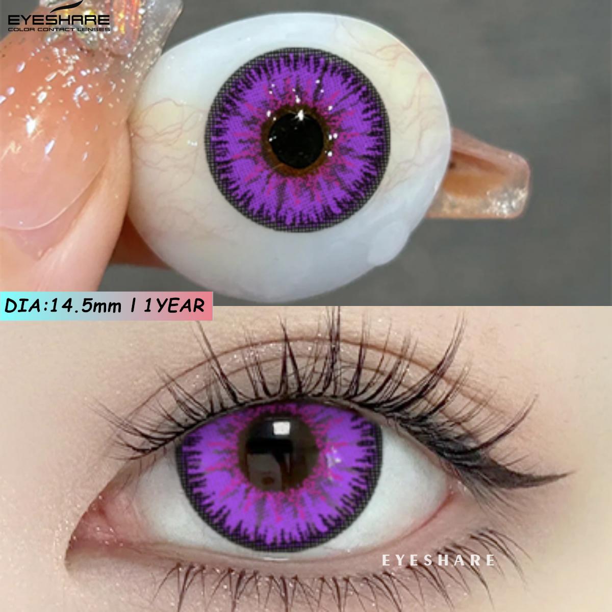 

Eyeshare Абсолютно нові кольорові контактні лінзи Хеллоуїн Рольові сині окуляри Червона зіниця Рожеві лінзи для краси Аніме Косплей Кольорові лінзи для макіяжу 1 пара