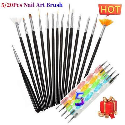 20Pcs Nail Art Brush Acrylic Gel UV Polish Manicure Tools