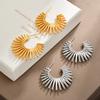 Designed C-shaped Earrings for Women with Exaggerated Fan-shaped Radiating Earrings, the Same Style Of