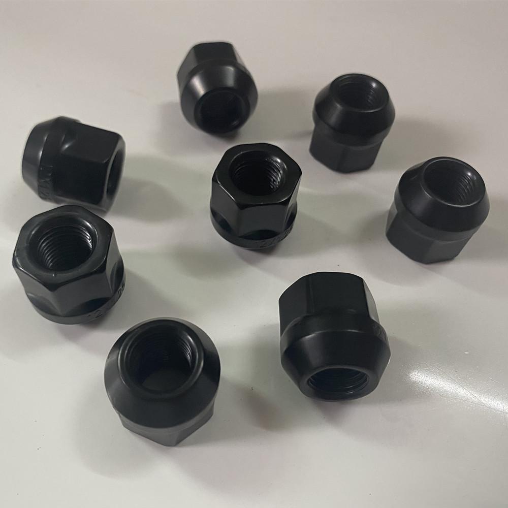 Écrous de roue noirs m12x1.25,m12x1.5 hauteur 21mm Ouvert hex 19mm 16pcs