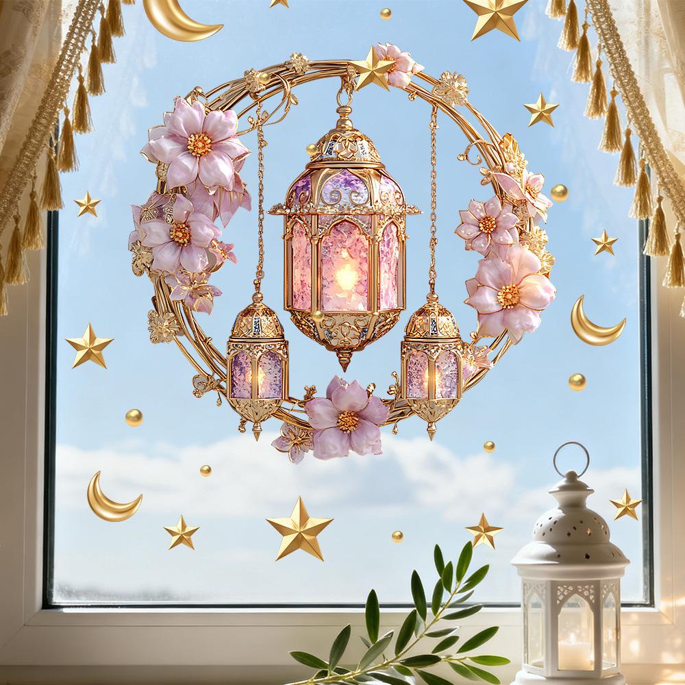 1pc Wall beautification decoration stickers, retro pendant lights, self-adhesive PVC wall stickers, window stickers
