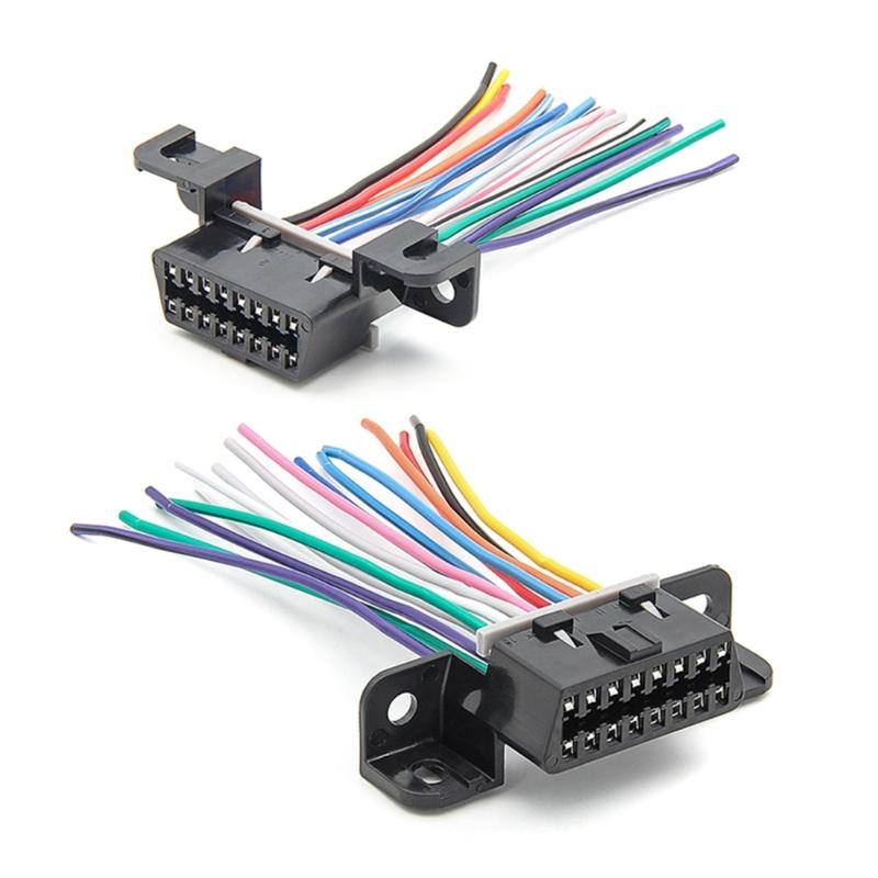 Sestavte otevřený OBD kabel J1962F 18AWG konektory do auta 16pinový OBD2 kabel prodlužovací konektor samice plochý kabel