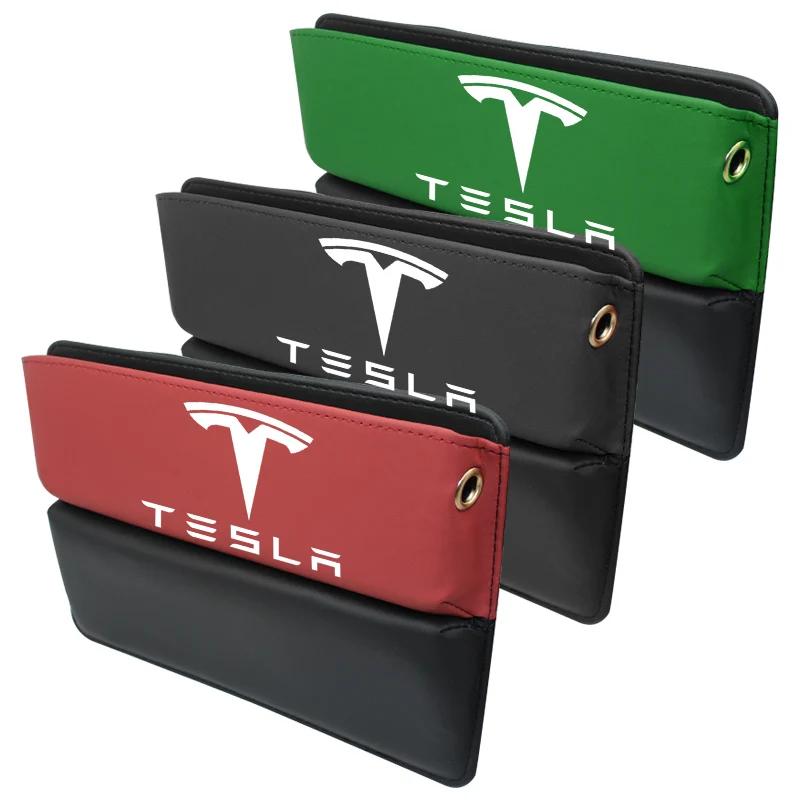 Car Sticker 2025 Hot For Tesla Model 3 S X Model Y Logo Badge Car Seat Gap Organizer Console Crevice Filler Side Storage Box Int