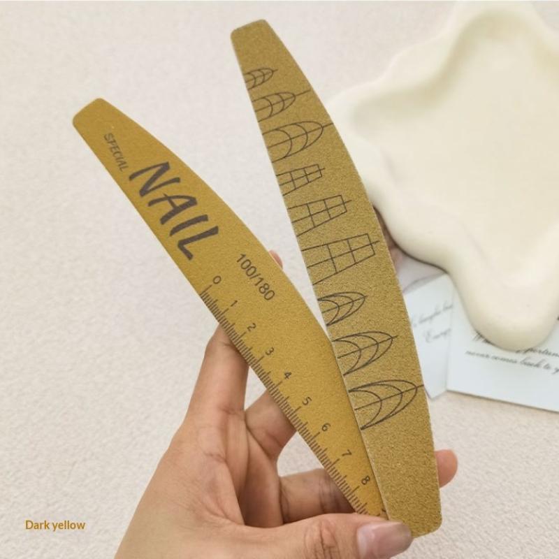 5Pcs Nail File Set With Scale Nail Art Double-Sided 100/180 Grit Nail File Grinding Sanding Buffer Buffing Manicure Tool