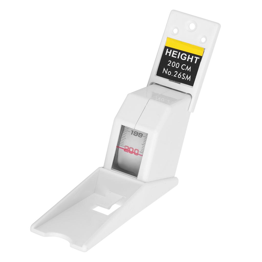 2 Meters Height Stature Meter Retractable Measuring Tape Ruler Metal Measuring Tool (White)