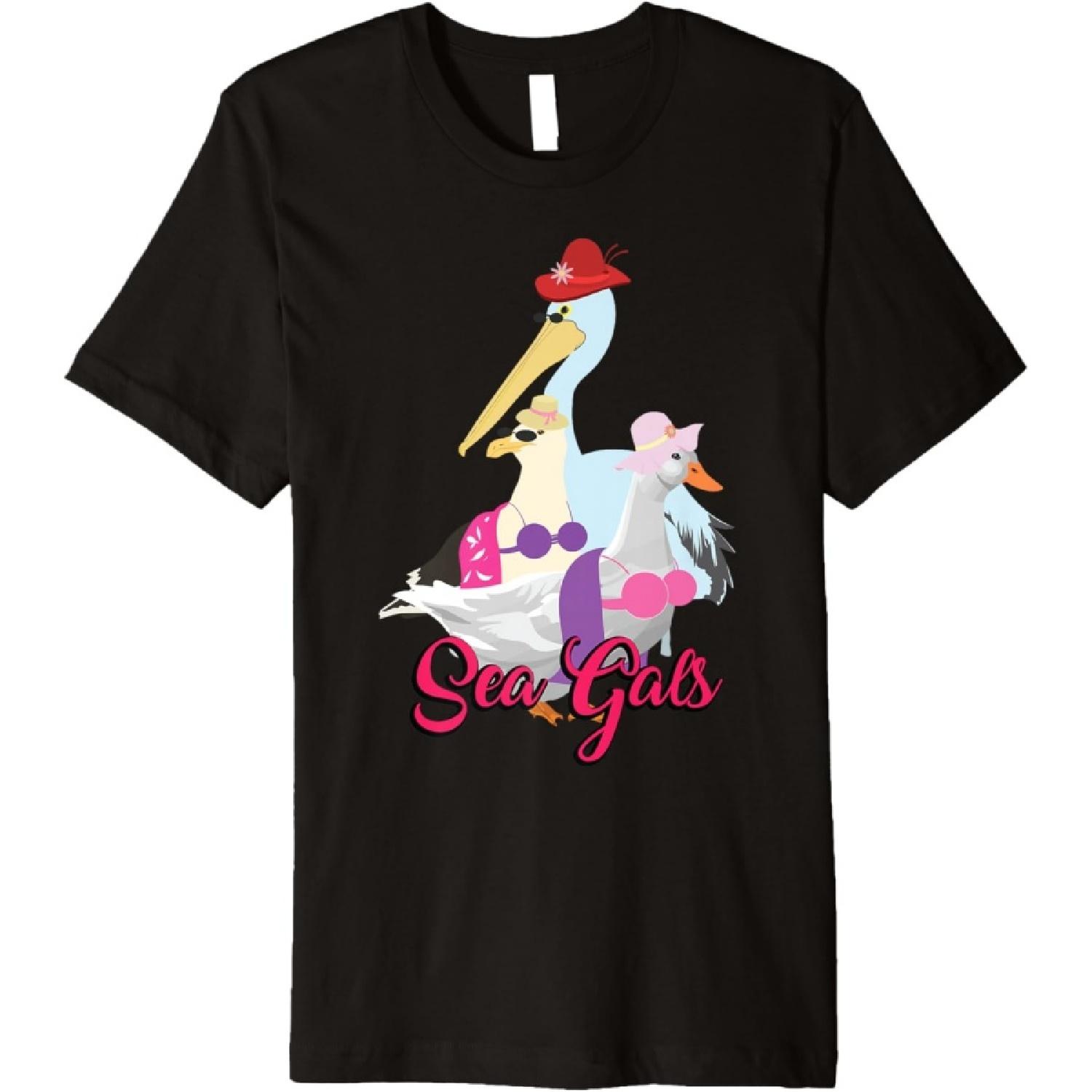 Sea Gals - Funny Seagull Women s Best Friends Bestie Squad Premium T-Shirt S