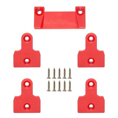 Crtbelfy Packout Fußmontagefüße für Milwaukee Packout Vollkoffer Werkzeugkoffer Box Wandmontage Hängeleisten Rot (1+4 Stück)