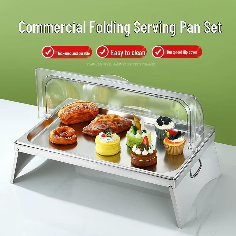 Stainless Steel Food Pan with Folding Rack