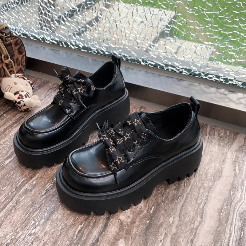 Women'S Thick Heel Shoes Spring New Round Head Deep Mouth Front Strap Thick Sole Anti-Slip Wear-Resistant Low-Top Shoes