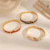 Fashion Stainless Steel Metal Bangles Neutral Belt Buckle Adjustable Bangles Minimalist Daily Wear Exquisite Jewelry Accessories