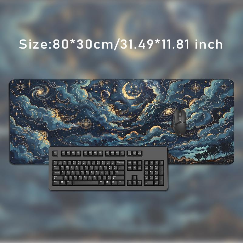 Mouse Pad Celestial Moon And Cloudscape Gaming XL HD Computer Mousepad XXL Natural Rubber Soft Non-Slip Computer Mice Pad