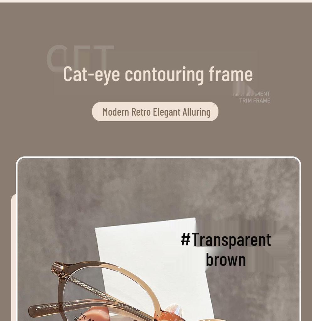 Damen Brille im Koreanischen Stil, Schildpatt-Optik, Oval, Blaulichtfilter - Rahmen für hohe Myopie, Modell 86016