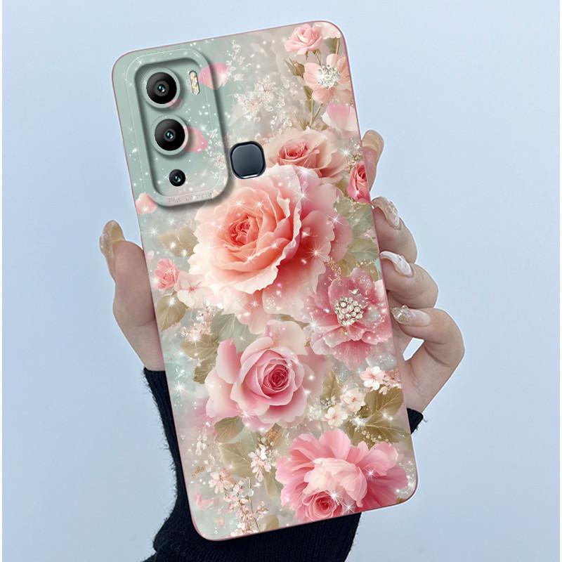 Case for Infinix Hot 12i Hot 12 Play Back Cover Butterfly Flower Soft Silicone Cases for Infinix Hot12i 12Play Hot12 Phone Funda