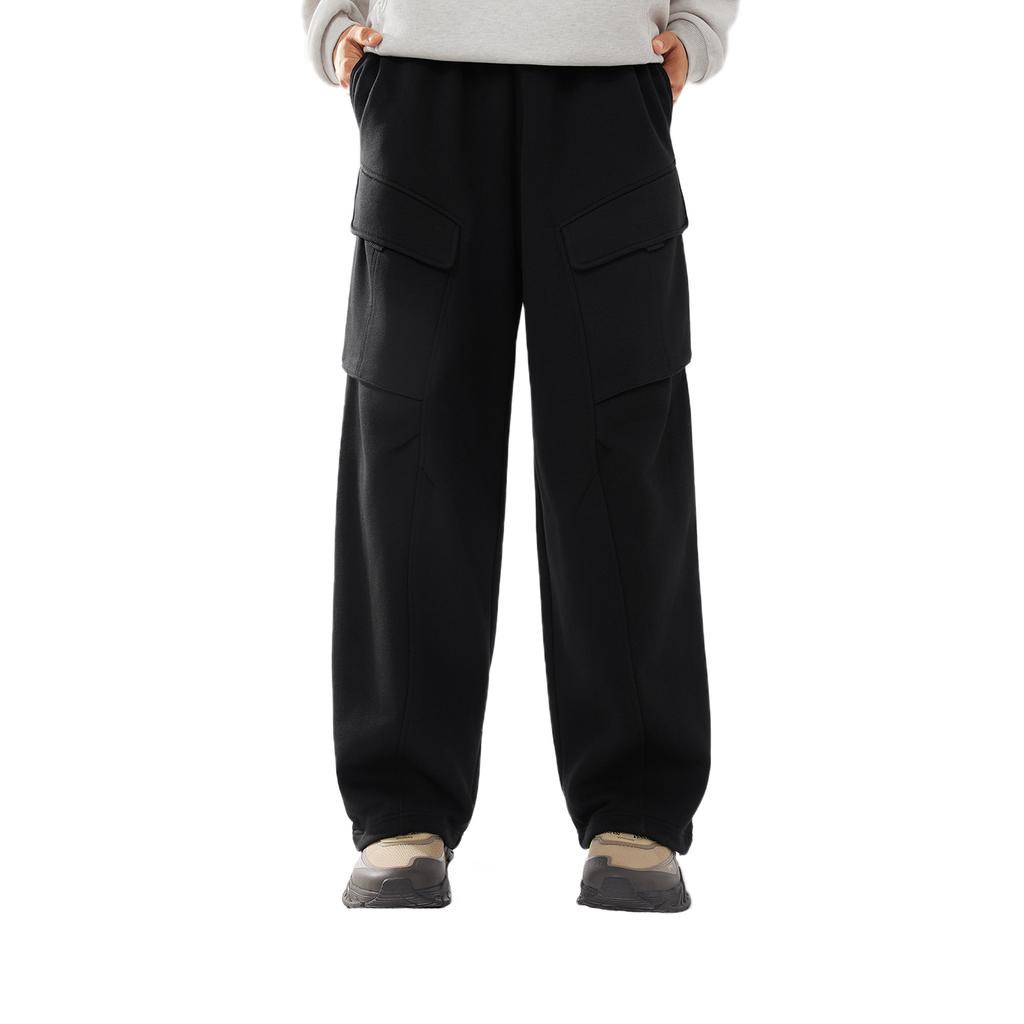 Li Ning Sports Lifestyle Series Embroidered Letter Logo Mid-Rise Loose Fit Drawstring Knit Joggers Men Joggers AKLV951-5