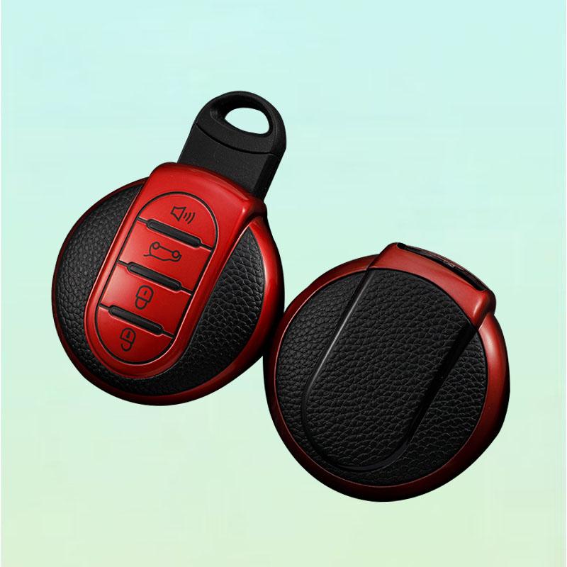 Leather TPU Car Key Case Cover for Cooper F55 F56 F57 F54 F60 JCW Clubman Countryman Keyless Shell Auto Accessories