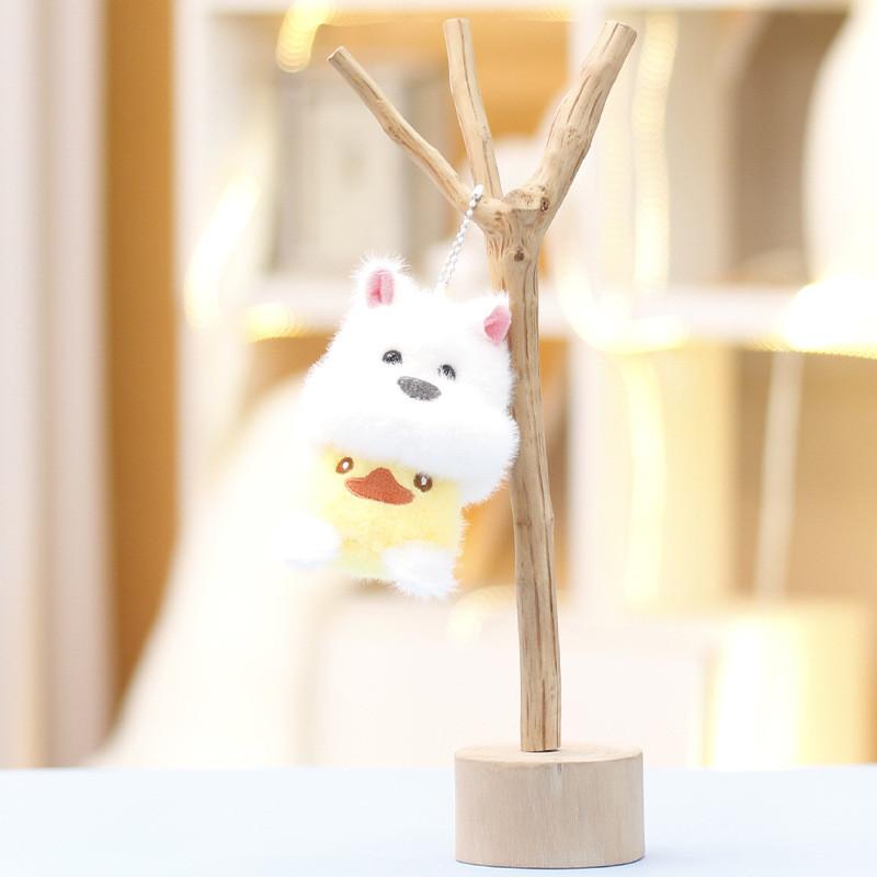 Dog Plush Keychain Toys With Ultra Soft And Pp Cotton For Home Office Decor