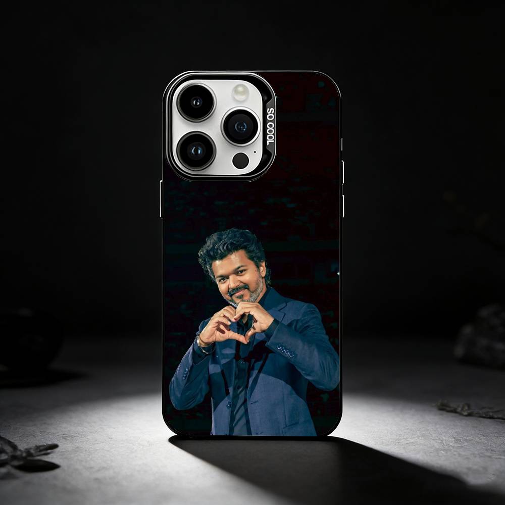 T-ThalaPathy Actor V-Vijay Phone Case For iPhone 17,16,15,14,13,12,11 Plus,Pro Max,XS,Colored silver phone case