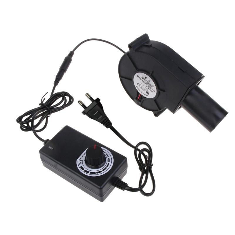 

Blower Fan 9733 Small Wood Stove Tool 12V 5500RPM Adjustable Speed for Cooking Camping BBQ Fans Charcoal Fire Starter 1
