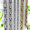 European & American Hip Hop Byzantine Chain Necklace - Stainless Steel, Men's Steel Color, Titanium Steel Emperor Design