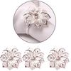 6Pcs Rose Flower Napkin Holder Floral Rhinestone Napkins Rings for Wedding Mother's Day Party Dinner Table Decor Party Supplies