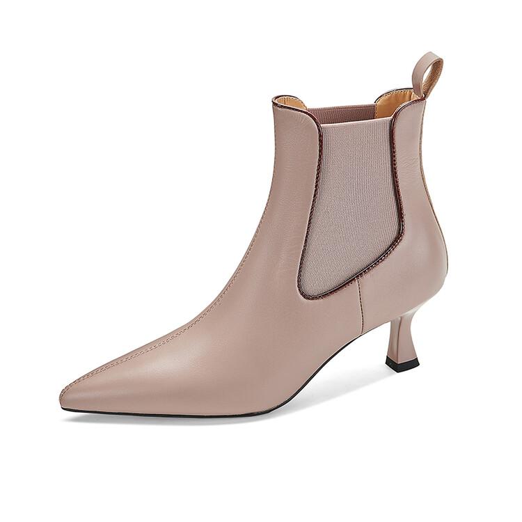 Fashion 2025 Autumn Genuine Leather Women Boots Pointed Toe Thin Heel Boots for Women Fashion Ankle Boots Winter Boots Women High Heels