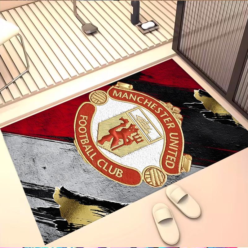 Manchester United F.C Print Rug, Washable Floor Carpet, For Entryway Dorm Laundry Room Office Study, Home Decor Birthday Christmas Gift