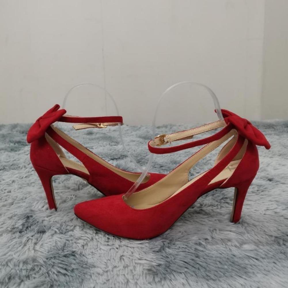 Women's Pumps Ankle Strap Sandals Slingback Bow High Heels Kitten 9cm Pointed Toe Heel Party Wedding Dress Comfortable Shoes