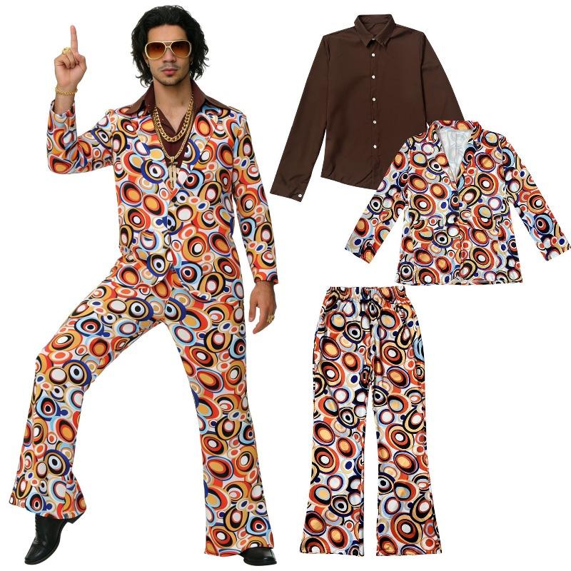 Kostým starého disco páru potisk kostým hippie party kostým