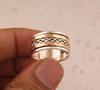 Anel de prata esterlina 925 sólida, anel giratório de três tons, anel delicado, anel giratório, anel de festa, anel masculino e feminino