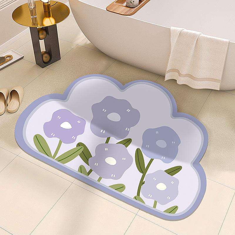 Ins Bathroom Floor Mat Bathroom Water Absorption Quick Drying Dirt Resistant Anti Slip Diatom Mud Soft Pad Foot Pad