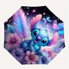 Stitch, Ombrello Fantasy ad Apertura e Chiusura Automatica, Ombrello da Viaggio Compatto, Leggero e Portatile, Adatto per Spiaggia Pendolarismo Busi