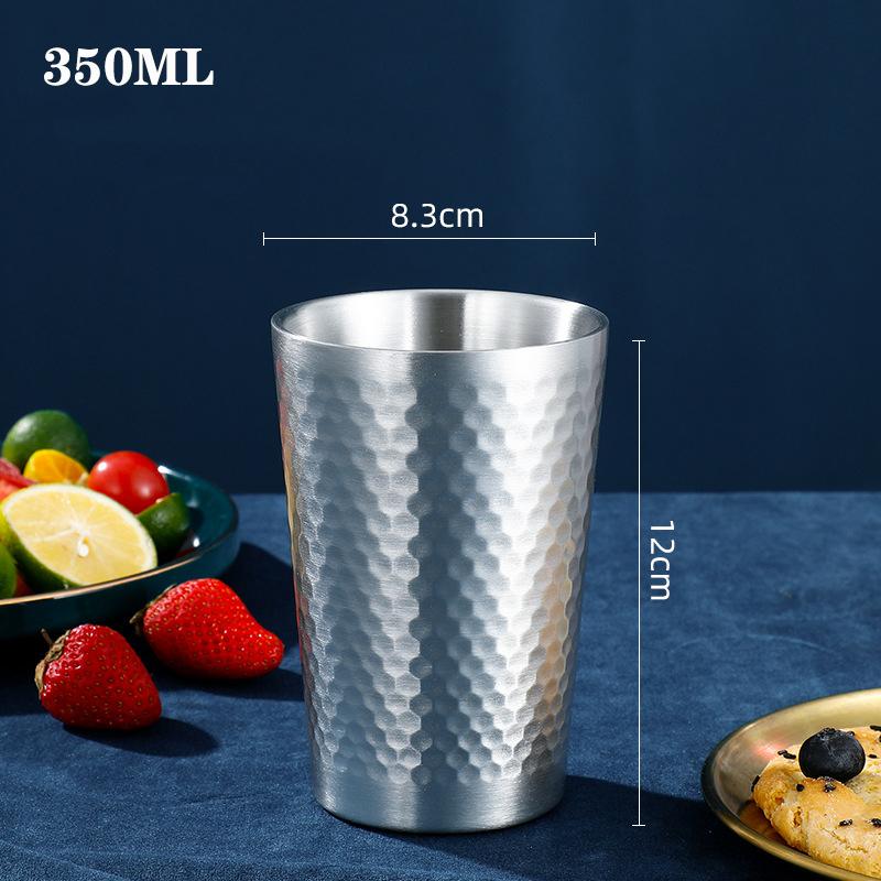 304 Stainless Steel Beer Mug Water Cup Anti Scaling Anti Fall Restaurant Tea Cup Coffee Drink Cup