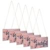 5 Set Wooden Letter Plaque Door Wall Decor Front Porch Shop Holiday Decoration Hanging Pendant
