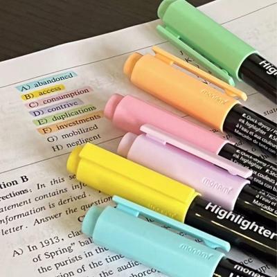 Korea Munami 601 Weicher Ins-Stil-Textmarker zum Notieren - Schräge Spitze, Für Schüler - Gelb/Grün