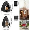 210D Patio Hanging Egg Chair Cover Waterproof Wind-Proof Swing Egg Chair Cover with Zipper Buckle for Outdoor Wicker Single Seat