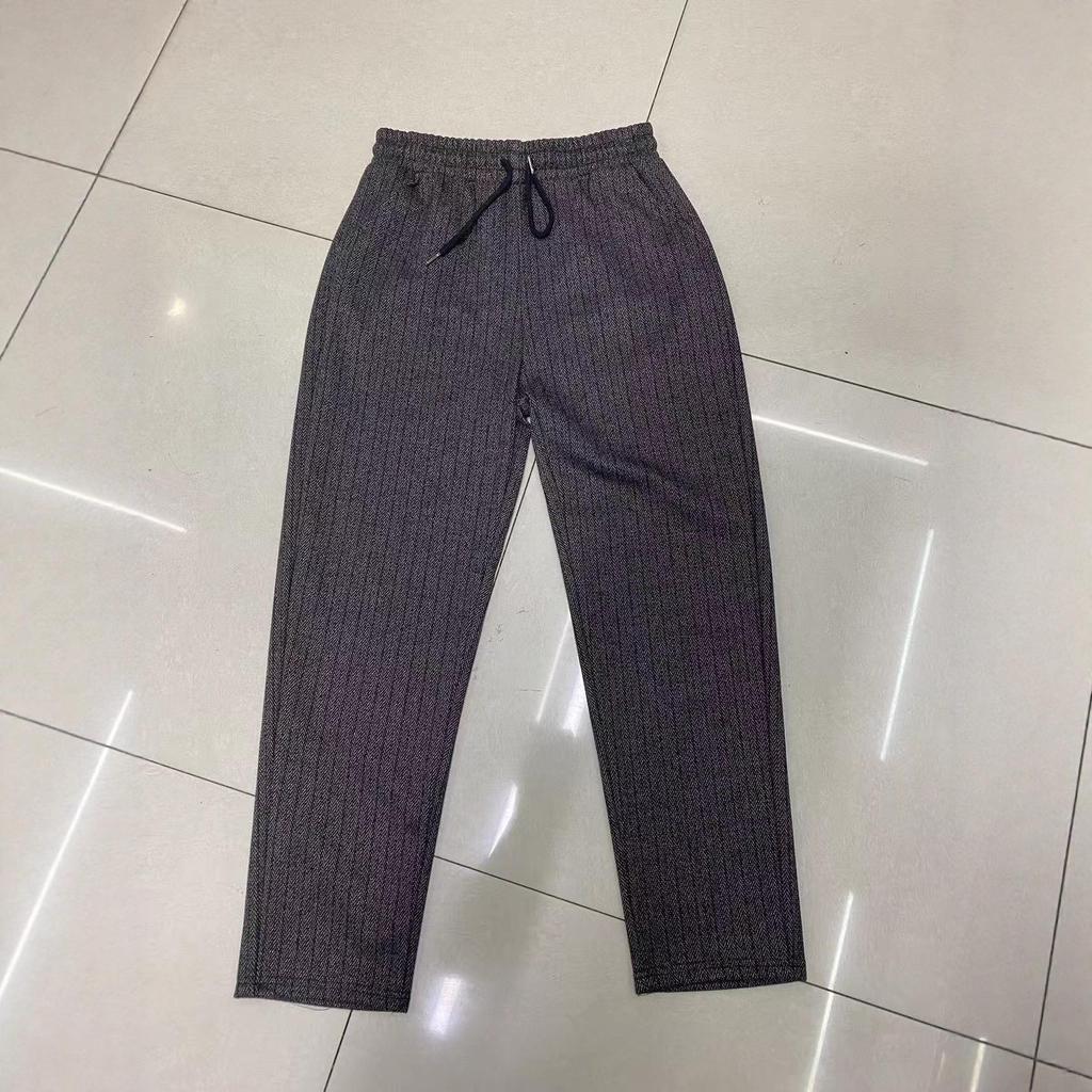 High Waist Plaid Cashmere Wool Trousers for Middle-Aged & Elderly - Slimming, Warm, and Stylish