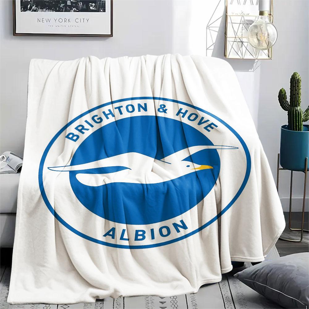 1PC Brighton & Hove Albion Patterned Flannel Blanket Suitable For All Seasons for Home Decor Warmth and Comfort Gifts Holiday Present