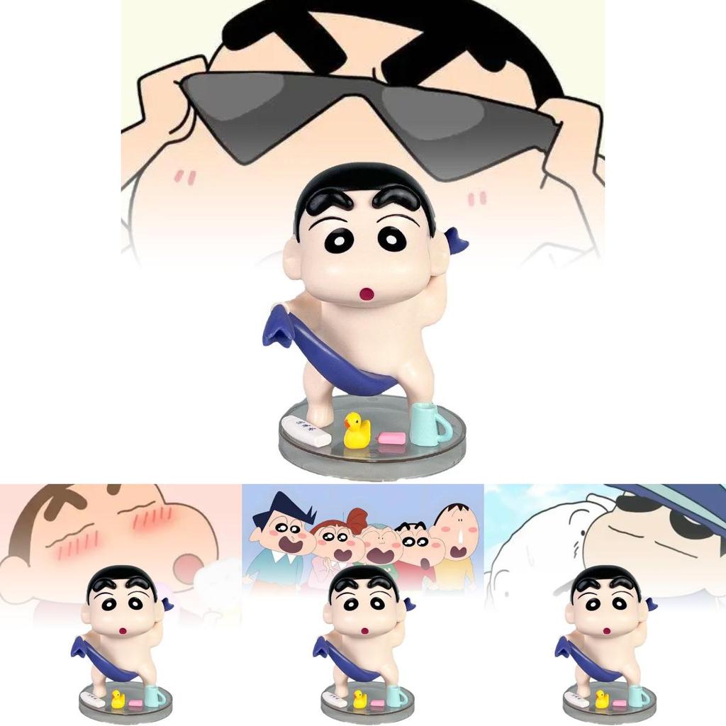 Adorable Crayon Shin-chan Pvc Figure Bathroom Theme Collectible Doll 13cm Height