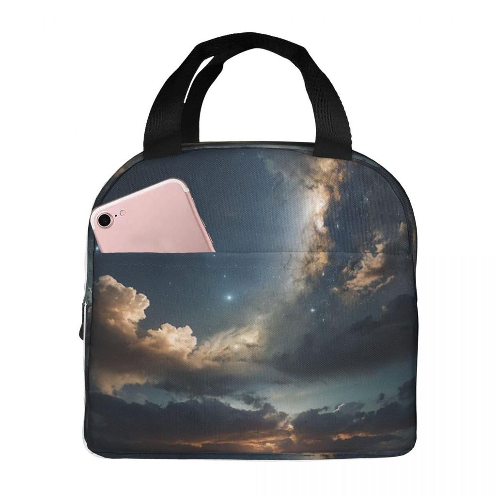 Starlit Sky Milky Way Starry Insulated Lunch Bag for Women Office Cooler Thermal Food Box Tote Leakproof Lunch Boxes Container
